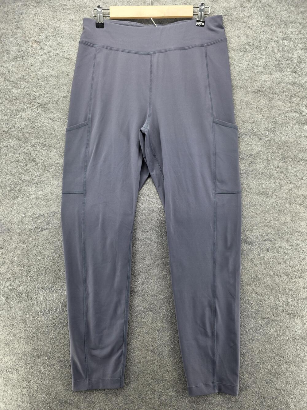 Coldwater Creek Leggings Womens M Gray Ankle Knit Stretch Pockets 30 Inseam